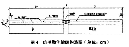 圖4 仿毛勒伸縮縫構(gòu)造圖(單位：cm)