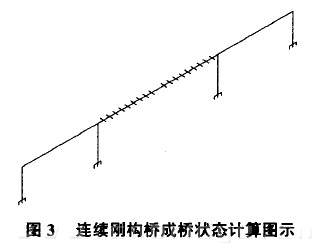 圖3 連續(xù)剛構(gòu)橋成橋狀態(tài)計(jì)算圖示