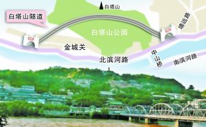 白塔山隧道線路示意圖。本報(bào)記者師向東